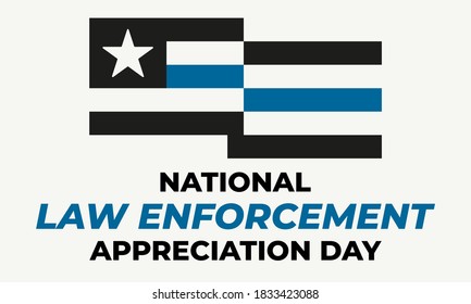 NATIONAL LAW ENFORCEMENT APPRECIATION DAY (L.E.A.D.). January 9. Poster, card, banner, background, T-shirt design. Vector ilustration. EPS 10