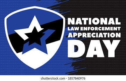 NATIONAL LAW ENFORCEMENT APPRECIATION DAY (L.E.A.D.). January 9. Poster, card, banner, background, T-shirt design. Vector ilustration. EPS 10