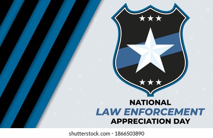 NATIONAL LAW ENFORCEMENT APPRECIATION DAY (L.E.A.D.). January 9. Poster, card, banner, background, T-shirt design. Vector ilustration. EPS 10