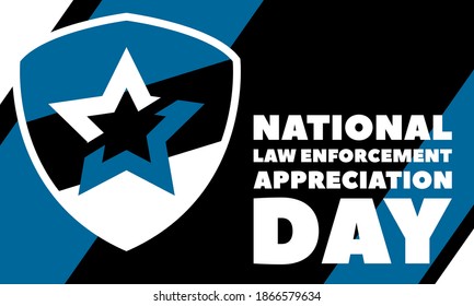 NATIONAL LAW ENFORCEMENT APPRECIATION DAY (L.E.A.D.). January 9. Poster, card, banner, background, T-shirt design. Vector ilustration. EPS 10