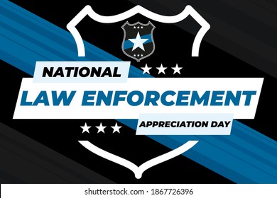 NATIONAL LAW ENFORCEMENT APPRECIATION DAY (L.E.A.D.). January 9. Poster, card, banner, background, T-shirt design. Vector ilustration. EPS 10