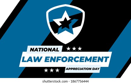 NATIONAL LAW ENFORCEMENT APPRECIATION DAY (L.E.A.D.). January 9. Poster, card, banner, background, T-shirt design. Vector ilustration. EPS 10