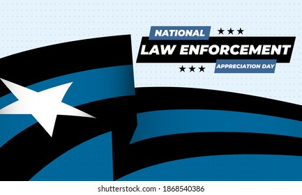NATIONAL LAW ENFORCEMENT APPRECIATION DAY (L.E.A.D.). January 9. Poster, card, banner, background, T-shirt design. Vector ilustration. EPS 10