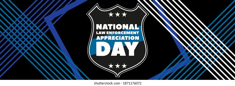 NATIONAL LAW ENFORCEMENT APPRECIATION DAY (L.E.A.D.). January 9. Poster, card, banner, background, T-shirt design. Vector ilustration. EPS 10