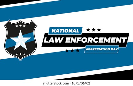 NATIONAL LAW ENFORCEMENT APPRECIATION DAY (L.E.A.D.). January 9. Poster, card, banner, background, T-shirt design. Vector ilustration. EPS 10