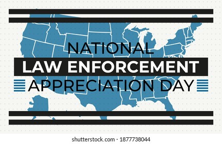 NATIONAL LAW ENFORCEMENT APPRECIATION DAY (L.E.A.D.). January 9. Poster, card, banner, background, T-shirt design. Vector ilustration. EPS 10