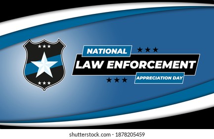 NATIONAL LAW ENFORCEMENT APPRECIATION DAY (L.E.A.D.). January 9. Poster, card, banner, background, T-shirt design. Vector ilustration. EPS 10