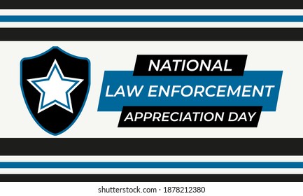 NATIONAL LAW ENFORCEMENT APPRECIATION DAY (L.E.A.D.). January 9. Poster, card, banner, background, T-shirt design. Vector ilustration. EPS 10