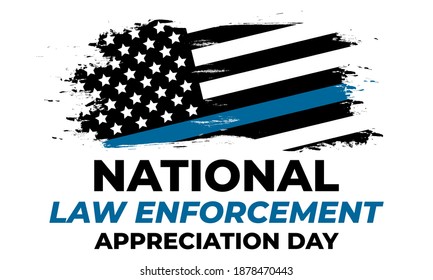 NATIONAL LAW ENFORCEMENT APPRECIATION DAY (L.E.A.D.). January 9. Poster, card, banner, background, T-shirt design. Vector ilustration. EPS 10