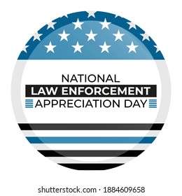 NATIONAL LAW ENFORCEMENT APPRECIATION DAY (L.E.A.D.). January 9. Poster, card, banner, background, T-shirt design. Vector ilustration. EPS 10