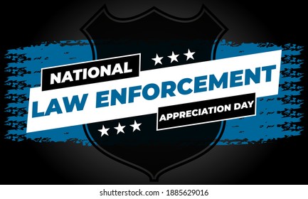 NATIONAL LAW ENFORCEMENT APPRECIATION DAY (L.E.A.D.). January 9. Poster, card, banner, background, T-shirt design. Vector ilustration. EPS 10