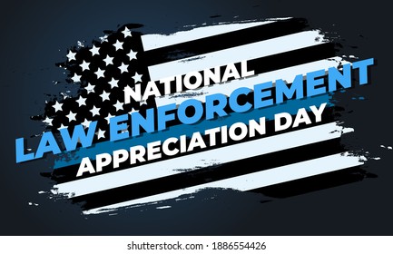 NATIONAL LAW ENFORCEMENT APPRECIATION DAY (L.E.A.D.). January 9. Poster, card, banner, background, T-shirt design. Vector ilustration. EPS 10