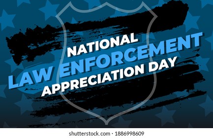 NATIONAL LAW ENFORCEMENT APPRECIATION DAY (L.E.A.D.). January 9. Poster, card, banner, background, T-shirt design. Vector ilustration. EPS 10