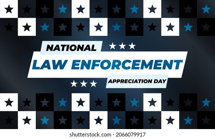 NATIONAL LAW ENFORCEMENT APPRECIATION DAY (L.E.A.D.). January 9. Poster, card, banner, background, T-shirt design. Vector ilustration. EPS 10