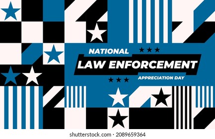 NATIONAL LAW ENFORCEMENT APPRECIATION DAY (L.E.A.D.). January 9. Poster, card, banner, background, T-shirt design. Vector ilustration. EPS 10