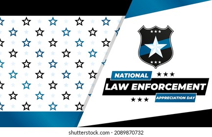 NATIONAL LAW ENFORCEMENT APPRECIATION DAY (L.E.A.D.). January 9. Poster, card, banner, background, T-shirt design. Vector ilustration. EPS 10