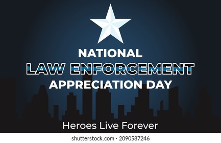 NATIONAL LAW ENFORCEMENT APPRECIATION DAY (L.E.A.D.). January 9. Poster, card, banner, background, T-shirt design. Vector ilustration. EPS 10