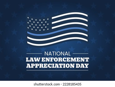 National Law Enforcement Appreciation Day or LEAD on January 9th to Thank and Show Support in Flat Cartoon Hand Drawn Templates Illustration