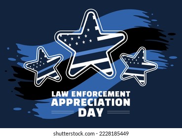 National Law Enforcement Appreciation Day or LEAD on January 9th to Thank and Show Support in Flat Cartoon Hand Drawn Templates Illustration