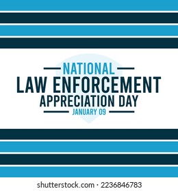 National law enforcement appreciation day. Abstract background of blue stripes on white background. Poster, banner, card, background. Eps 10.