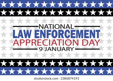 National Law Enforcement Appreciation Day. Vector illustration. 9 January. Suitable for greeting card, poster and banner.