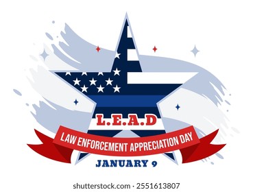 National Law Enforcement Appreciation Day or LEAD Illustration Celebrating and Showing Gratitude to Law Enforcement Officers in a Flat Background