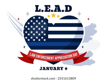 National Law Enforcement Appreciation Day or LEAD Illustration Celebrating and Showing Gratitude to Law Enforcement Officers in a Flat Background