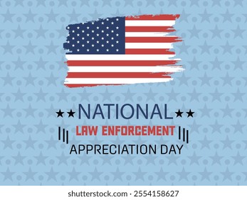 National Law Enforcement Appreciation Day Banner with American Flag Design