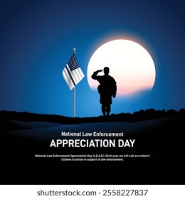 national law enforcement appreciation day. law enforcement appreciation day creative banner, poster, social media post, postcard, background, backdrop, greetings card, template design etc.