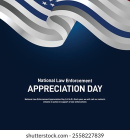 national law enforcement appreciation day. law enforcement appreciation day creative banner, poster, social media post, postcard, background, backdrop, greetings card, template design etc.