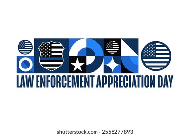 National Law Enforcement Appreciation Day. January 9. Holiday concept. Template for background, banner, card, poster with text. Vector EPS10 illustration