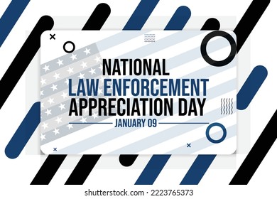 National Law Enforcement Day Wallpaper Editable Vector Banner design in blue and black color. Patriotic concept design