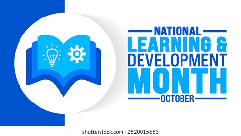 National learning and development month background or banner design template is observed every year in October. Holiday concept. Template for card, poster, placard, template. eps 10