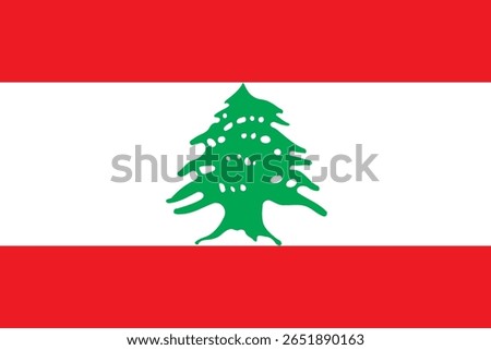 National Lebanon flag. High detailed flag of Lebanon. Asia. 3D illustration.