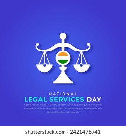 National Legal Services Day Paper cut style Vector Design Illustration for Background, Poster, Banner, Advertising, Greeting Card