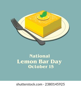 National Lemon Bar Day October 15, vector design