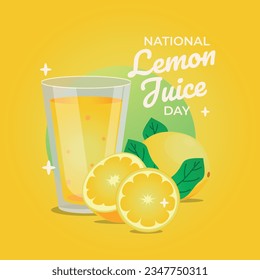 national lemon juice day design template good for celebration. lemon juice illustration. flat design. lemon image.