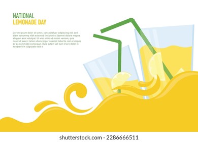 National Lemonade Day background. Food and Beverage  Liquor. Vector illustration.