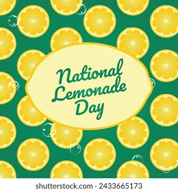 Plantilla de diseño vectorial del Día Nacional de la Limonada buena para uso de celebración. vector eps 10. vector plano. ilustración vectorial de limón. 
