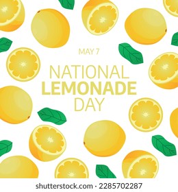 national lemonade day. lemonade vector illustration. lemon vector design. lemonade flat illustration with citrus and bubles.