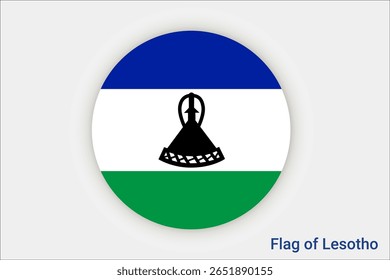 Bandeira nacional do Lesoto. Bandeira de Lesoto. África. Ilustração em 3D.