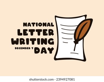 National Letter Writing Day. December 7. Poster, banner, card, background. Eps 10.