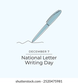 National Letter Writing Day vector design template good for celebration usage. National Letter Writing Day design. continuous line drawing. eps 10.