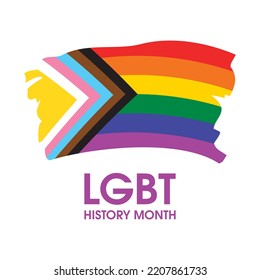 National LGBT History Month vector. LGBT grunge rainbow pride flag icon vector. LGBTQIA+ paint brush flag symbol. LGBT design element isolated on a white background. Important day