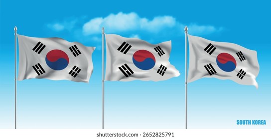 National Liberation Day 15th of August with South Korea Flag. South Korea National Liberation Day vector illustration template for web, banner, flyer, poster.