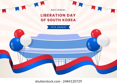 National Liberation Day of South Korea flat design template background