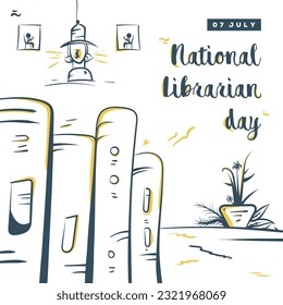 national librarian day vector design