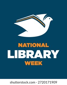 Día Nacional de la Biblioteca. Ilustración vectorial.