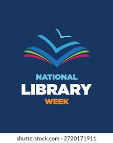 Día Nacional de la Biblioteca. Ilustración vectorial.