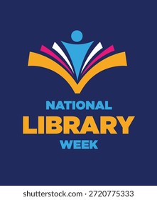 Día Nacional de la Biblioteca. Ilustración vectorial.